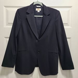 Talbots Wool Lycra Black Blazer preppy‎ Career Classy 6